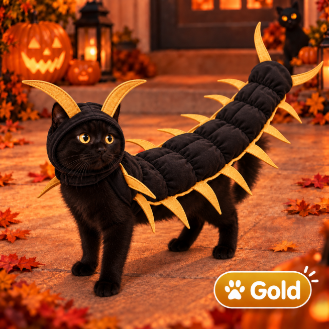 πΉ Giant Centipede Cat Costume β Creepy Until It Starts Walking