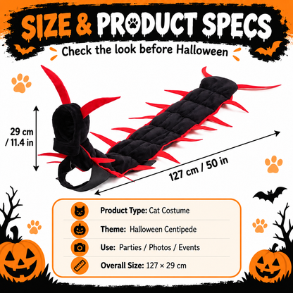 😹 Giant Centipede Cat Costume — Creepy Until It Starts Walking