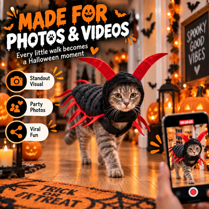 😹 Giant Centipede Cat Costume — Creepy Until It Starts Walking