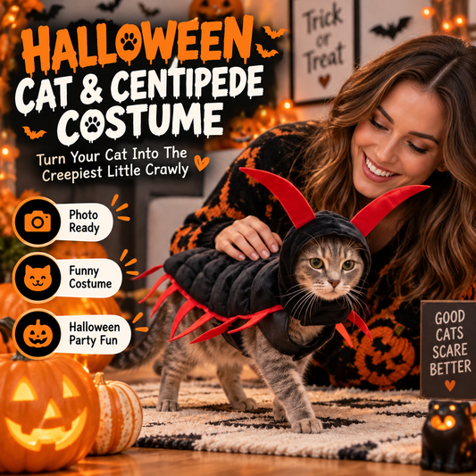 😹 Giant Centipede Cat Costume — Creepy Until It Starts Walking