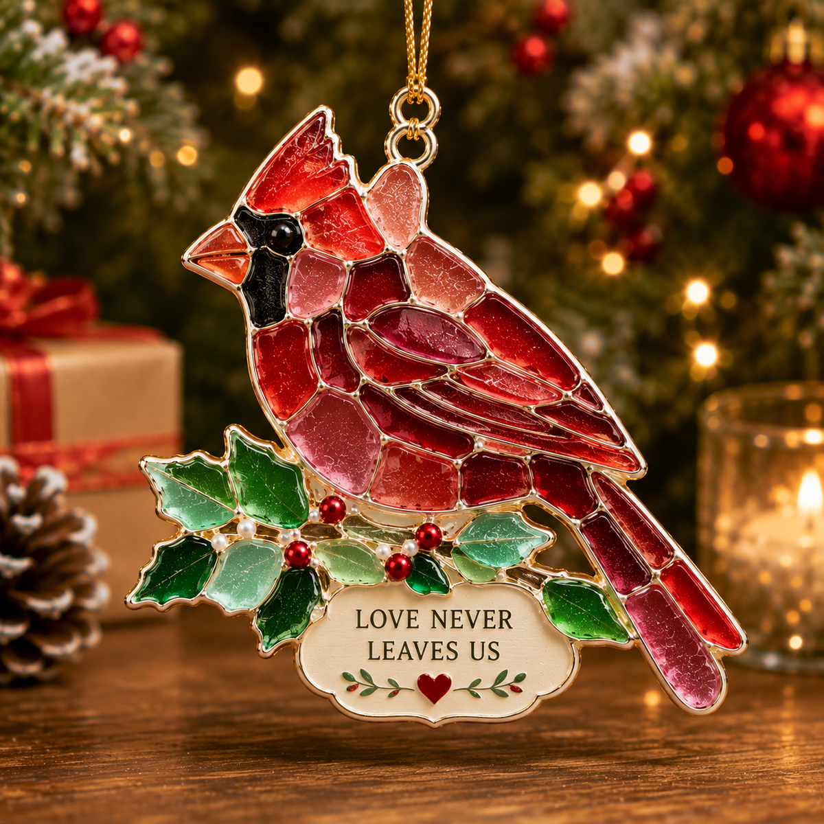 🎄 Stained Glass Style Christmas Blessing Ornaments