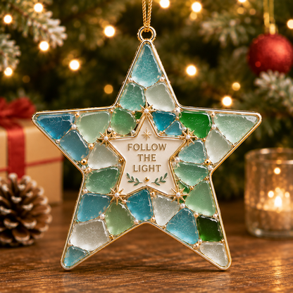 🎄 Stained Glass Style Christmas Blessing Ornaments