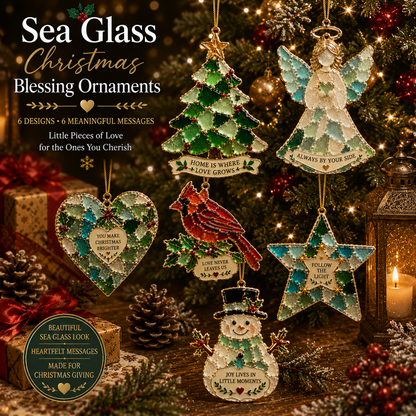 🎄 Stained Glass Style Christmas Blessing Ornaments