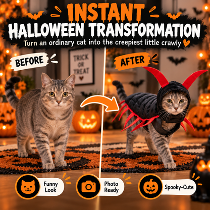 😹 Giant Centipede Cat Costume — Creepy Until It Starts Walking